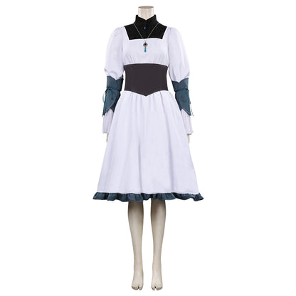 Game Final Fantasy Jill Warrick White Dress Outfits Cosplay Costume Halloween Carnival Suit