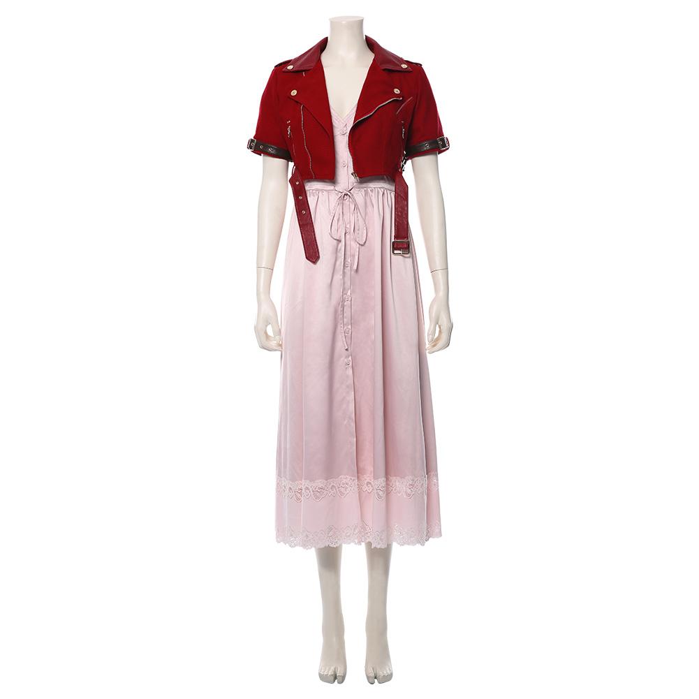 Game Final Fantasy VII Remake Aerith Gainsborough Cosplay Costume Halloween Carnival Suit