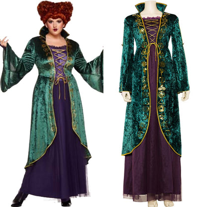 Movie Hocus Pocus Winifred Sanderson Cosplay Costume Outfit Dress Suit Uniform Halloween Carnival Suit