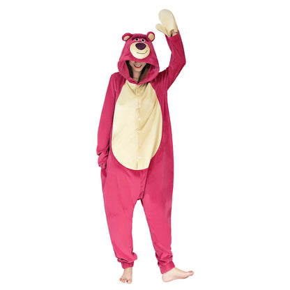 Film Toy Story 3 Lotso Erdbeerbär Cosplay Onesies Pyjama Männer Frauen Nachtwäsche Pyjamas Weihnachten Halloween Kostüm