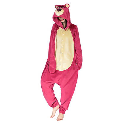 Film Toy Story 3 Lotso Erdbeerbär Cosplay Onesies Pyjama Männer Frauen Nachtwäsche Pyjamas Weihnachten Halloween Kostüm