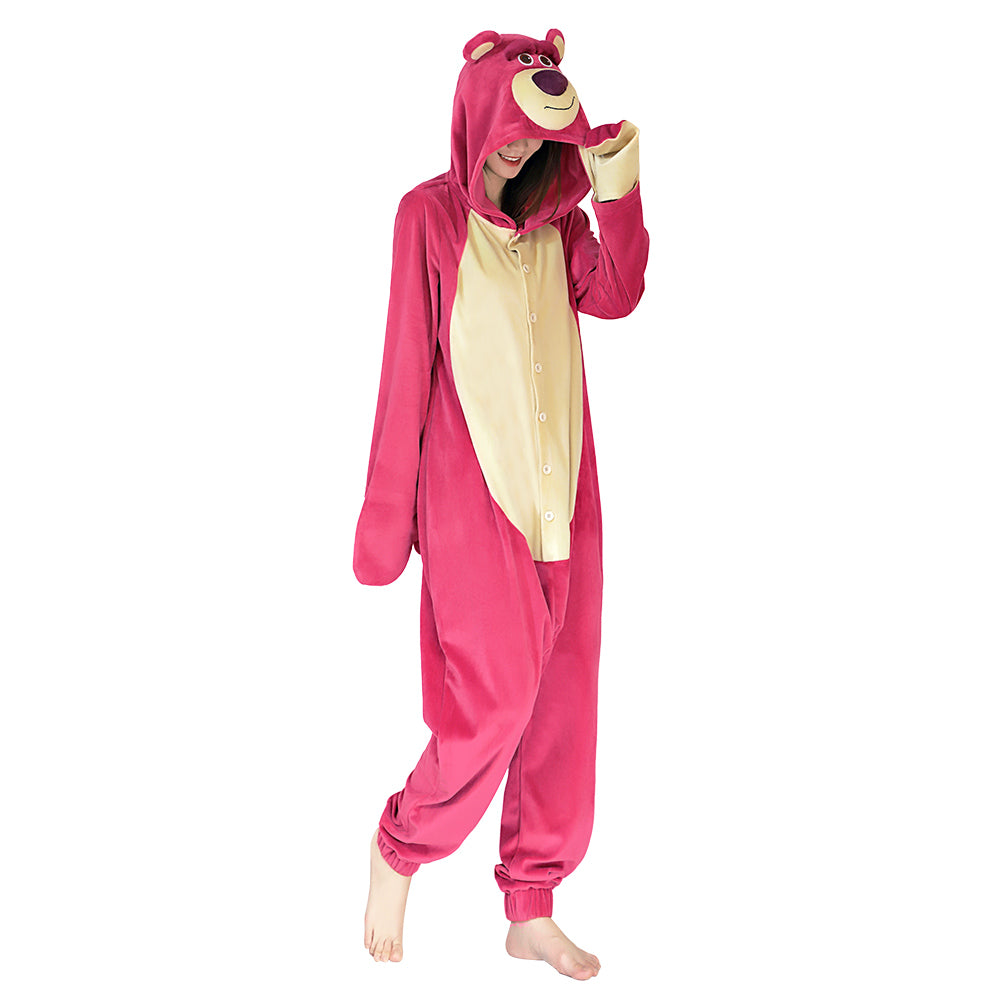 Film Toy Story 3 Lotso Erdbeerbär Cosplay Onesies Pyjama Männer Frauen Nachtwäsche Pyjamas Weihnachten Halloween Kostüm