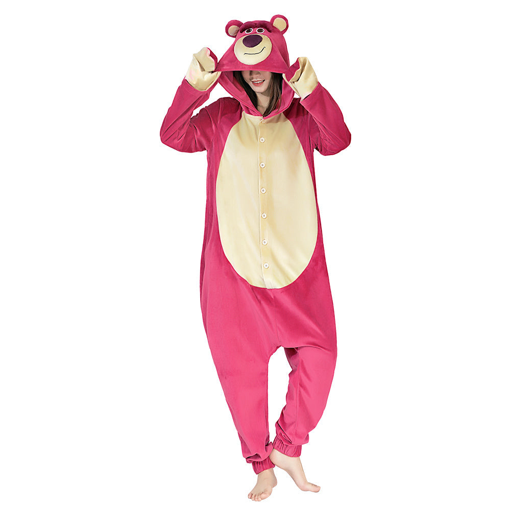 Film Toy Story 3 Lotso Erdbeerbär Cosplay Onesies Pyjama Männer Frauen Nachtwäsche Pyjamas Weihnachten Halloween Kostüm