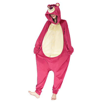 Film Toy Story 3 Lotso Erdbeerbär Cosplay Onesies Pyjama Männer Frauen Nachtwäsche Pyjamas Weihnachten Halloween Kostüm