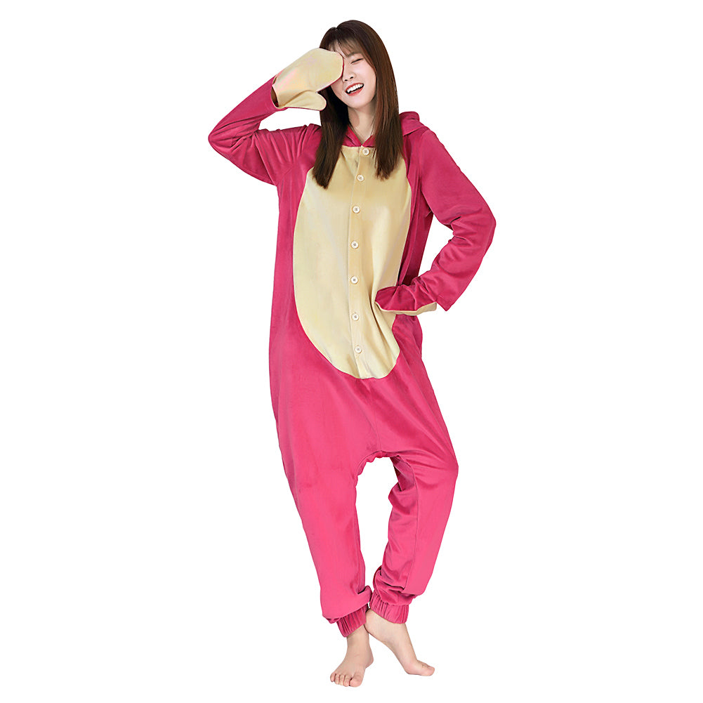 Film Toy Story 3 Lotso Erdbeerbär Cosplay Onesies Pyjama Männer Frauen Nachtwäsche Pyjamas Weihnachten Halloween Kostüm