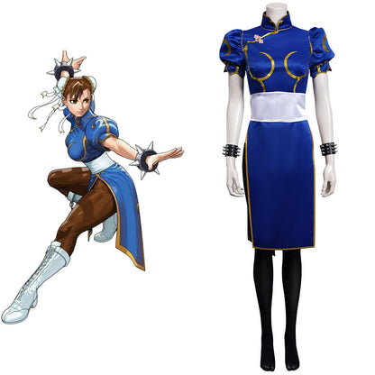 Game Street Fighter(SF) Chun-Li Cheongsam Dress Outfit Halloween Carnival Suit Cosplay Costume