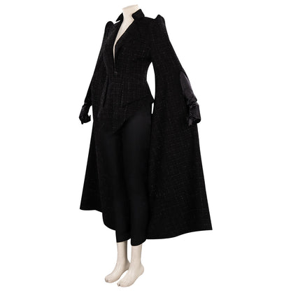 Movie Cruella Cosplay Costume Black Coat Outfits Halloween Carnival Suit