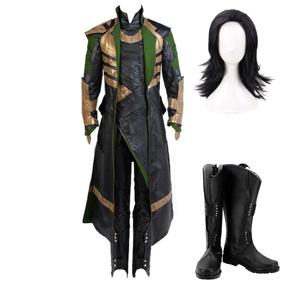 Movie Thor:The Dark World Loki Black Set Cosplay Costume Halloween Carnival Suit