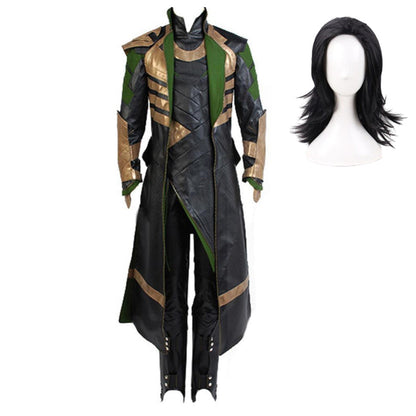 Movie Thor:The Dark World Loki Black Set Cosplay Costume Halloween Carnival Suit