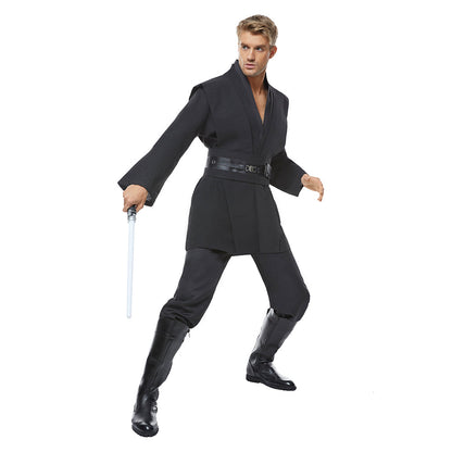 Movie Star Wars Kenobi Jedi TUNIC Black Version No Cloak Cosplay Costume Halloween Suit