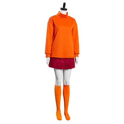 Scooby-Doo Uniform Outfit Velma Dinkley Halloween Carnival Costume Cosplay Costume