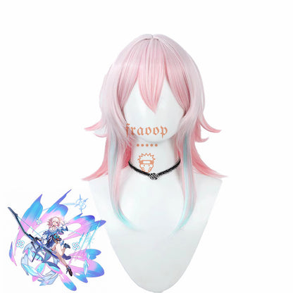 Honkai: Star Rail March 7th New Skin Pink Blue Cosplay Wig