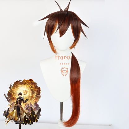 Genshin Impact Zhongli Brown Cosplay Wig