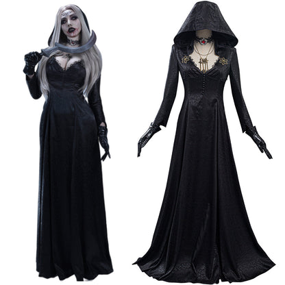 Game Resident Evil Village Vampire Lady Dress Outfit Lady Dimitrescu's Daughter Halloween Carnival Suit Cosplay Costume