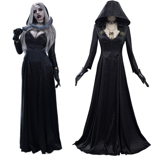 Game Resident Evil Village Vampire Lady Dress Outfit Lady Dimitrescu's Daughter Halloween Carnival Suit Cosplay Costume