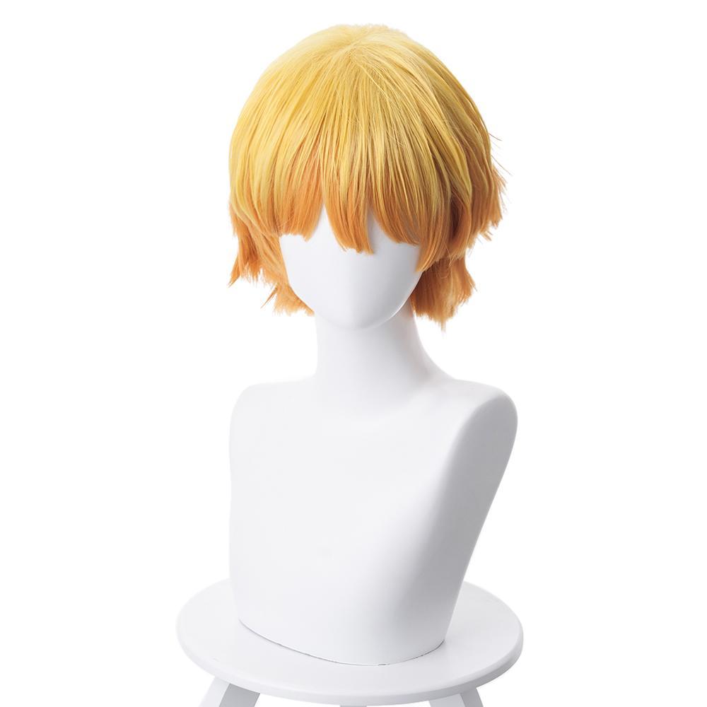 Anime Demon Slayer Zenitsu Outfit Cosplay Yellow Wig Halloween Props