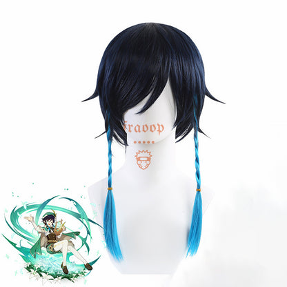 Genshin Impact Venti Blue Cosplay Wig