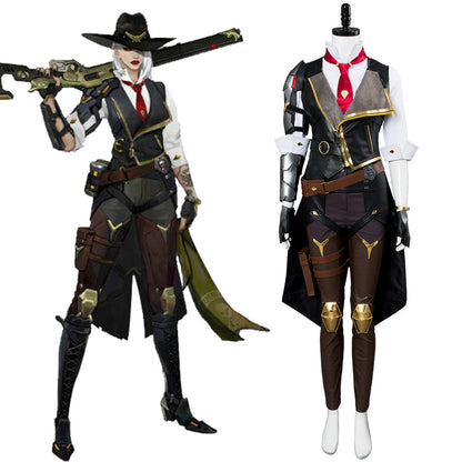 Game Overwatch Ashe Elizabeth Caledonia Outfit Cosplay Costume Halloween Carnival Suit