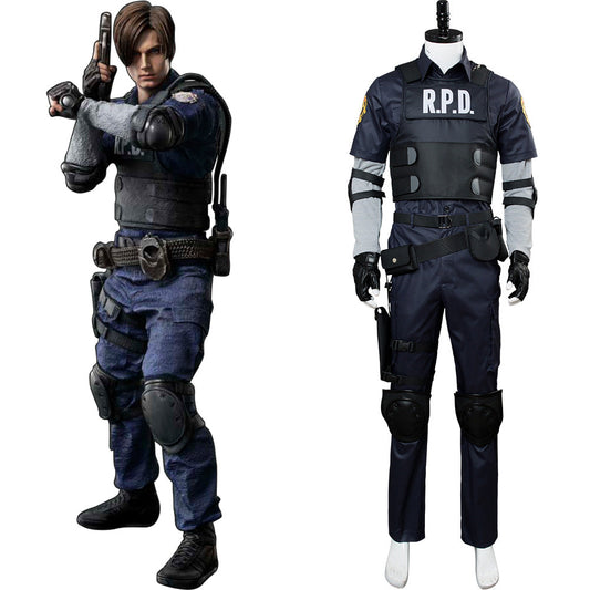 Game Resident Evil 2 Remake Re Leon Scott Kennedy Outfit Cosplay Costume Halloween Carnival Suit