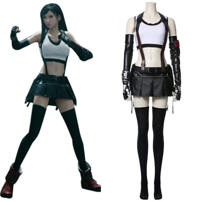 Game Final Fantasy VII Remake Tifa Lockhart Cosplay Costume Halloween Carnival Suit