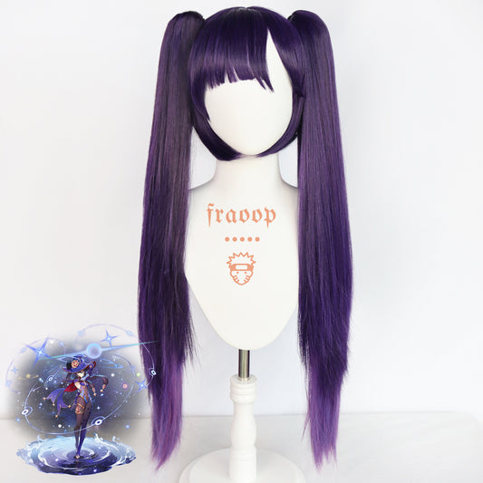 Genshin Impact Mona Purple Cosplay Wig