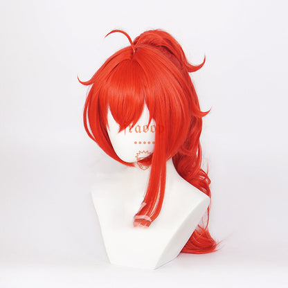 Genshin Impact Diluc Red Cosplay Wig