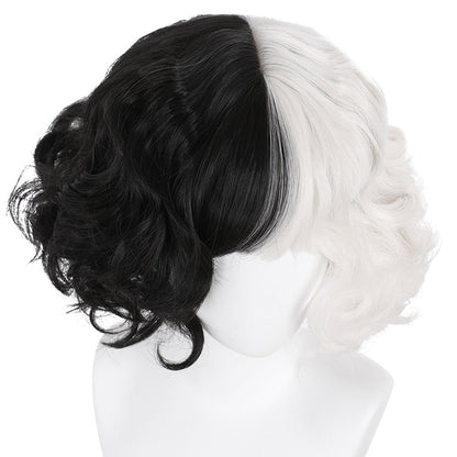 Movie Cruella de Vil Cosplay Wig Heat Resistant Synthetic Hair