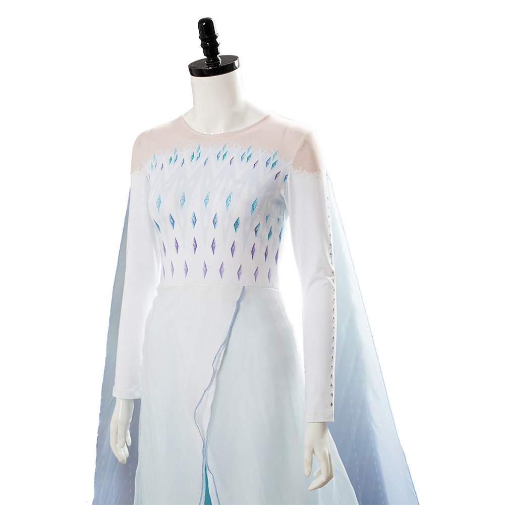 Movie Elsa Frozen 2 Ahtohallan Cave Snow Flake Dress Cosplay Costume Halloween Carnival Suit