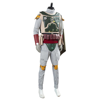 TV Series The Mando Season 2 Boba Fett Men Green Uniform Outfit Cosplay Costume Halloween Carnival Suit