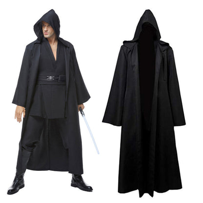 Movie Star Wars Anakin Skywalker Cosplay Costume Only Black Cloak Outfits Halloween Carnival Suit