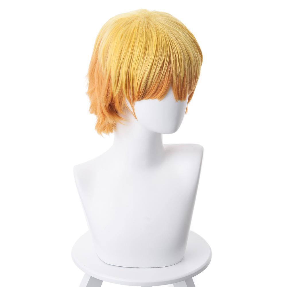 Anime Demon Slayer Zenitsu Outfit Cosplay Yellow Wig Halloween Props