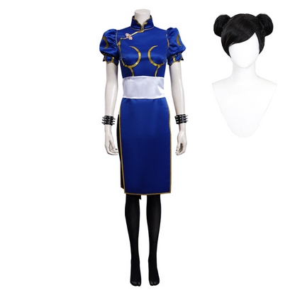 Game Street Fighter(SF) Chun-Li Cheongsam Dress Outfit Halloween Carnival Suit Cosplay Costume