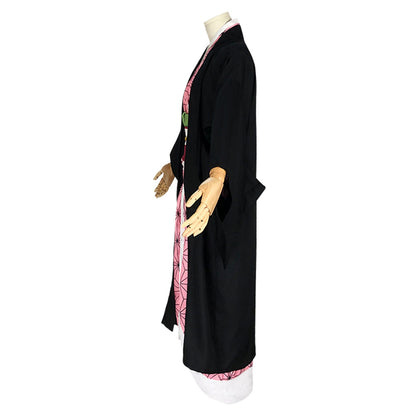 Adult Demon Slayer Anime Nezuko Pink Kimono Uniform Outfit Cosplay Costume Halloween Carnival Suit