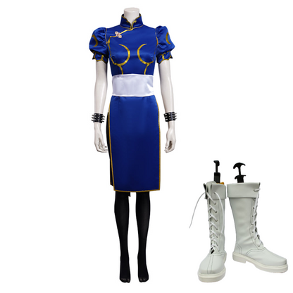 Game Street Fighter(SF) Chun-Li Cheongsam Dress Outfit Halloween Carnival Suit Cosplay Costume