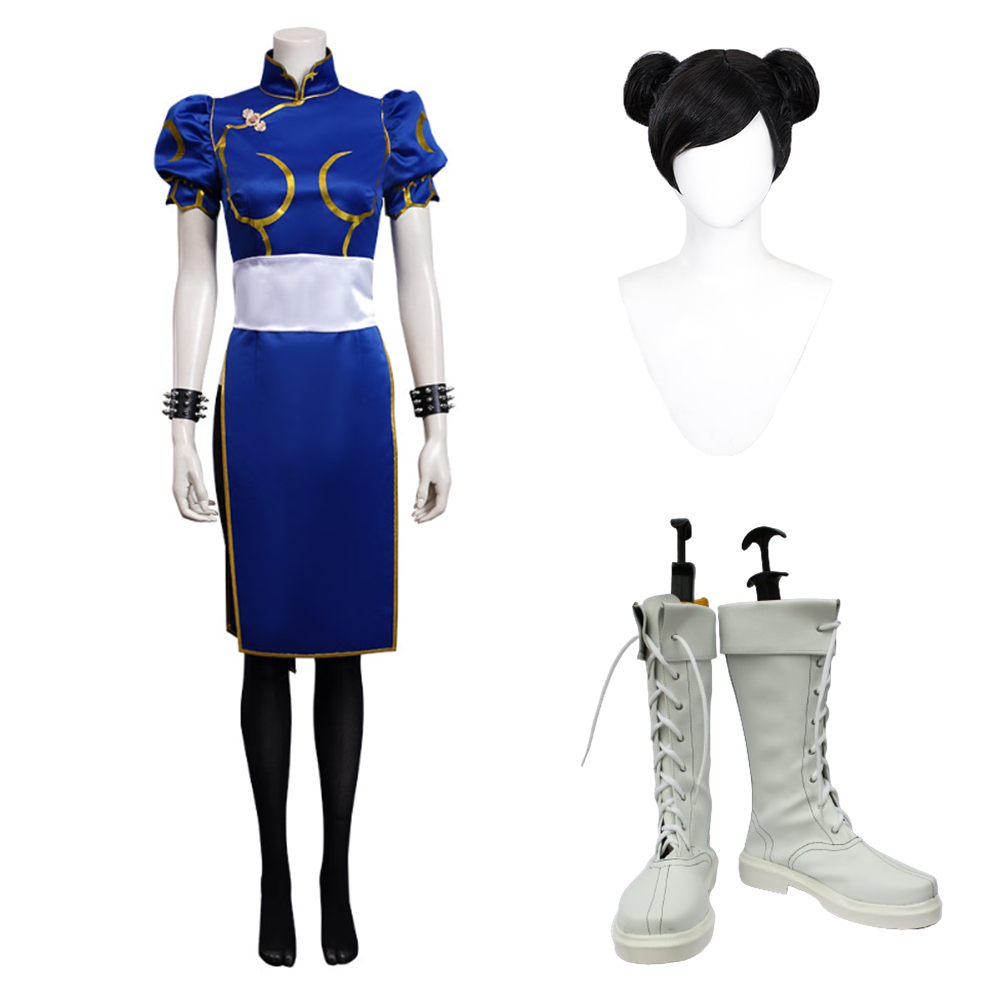 Game Street Fighter(SF) Chun-Li Cheongsam Dress Outfit Halloween Carnival Suit Cosplay Costume