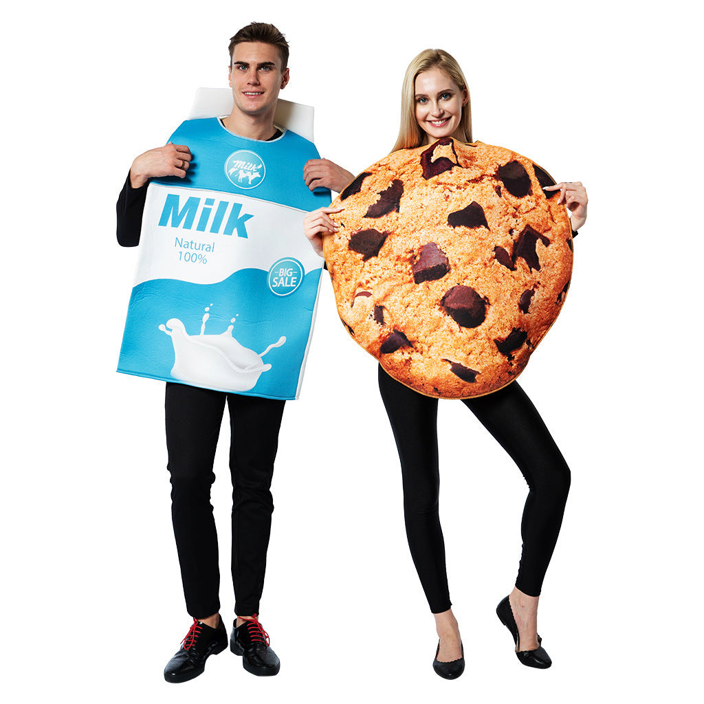 Halloween Couples Role-Playing Costume Milk Cookie Combination Suit for Party Stage Performance