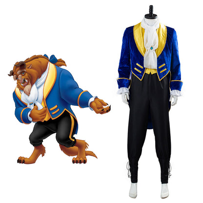 Movie Beauty And The Beast Prince Beast Cosplay Costume Halloween Carnival Costume for Adult