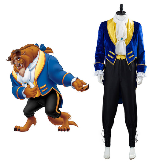 Movie Beauty And The Beast Prince Beast Cosplay Costume Halloween Carnival Costume for Adult