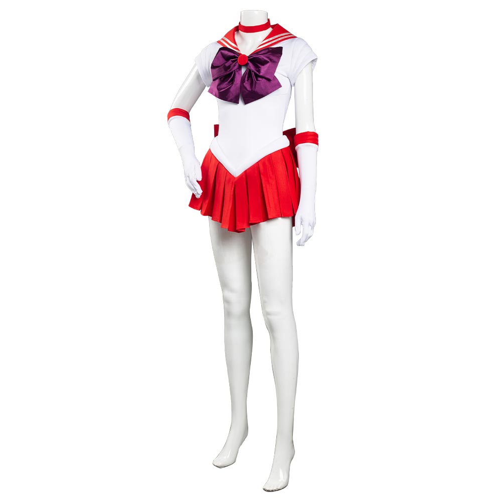 Anime Sailor Moon Hino Rei Uniform Red Dress Outfit Halloween Carnival Suit Cosplay Costume