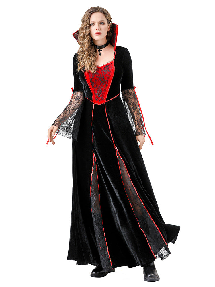 Medieval Witch Demon Costume Adult Cos Costumes Maxi Dress