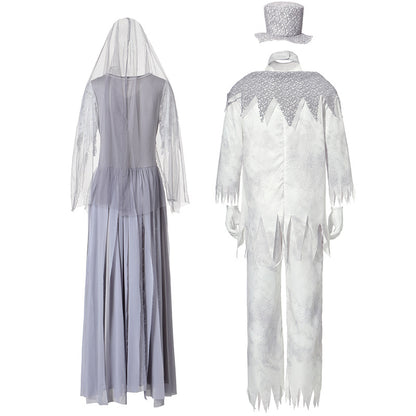 Halloween Couple Costume Zombie Bride Ghost Dress-up Suit Family Wedding Funny Party