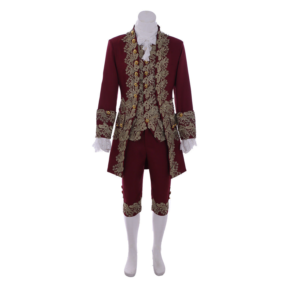 Medieval Court Prince Noble Embroidered Suit