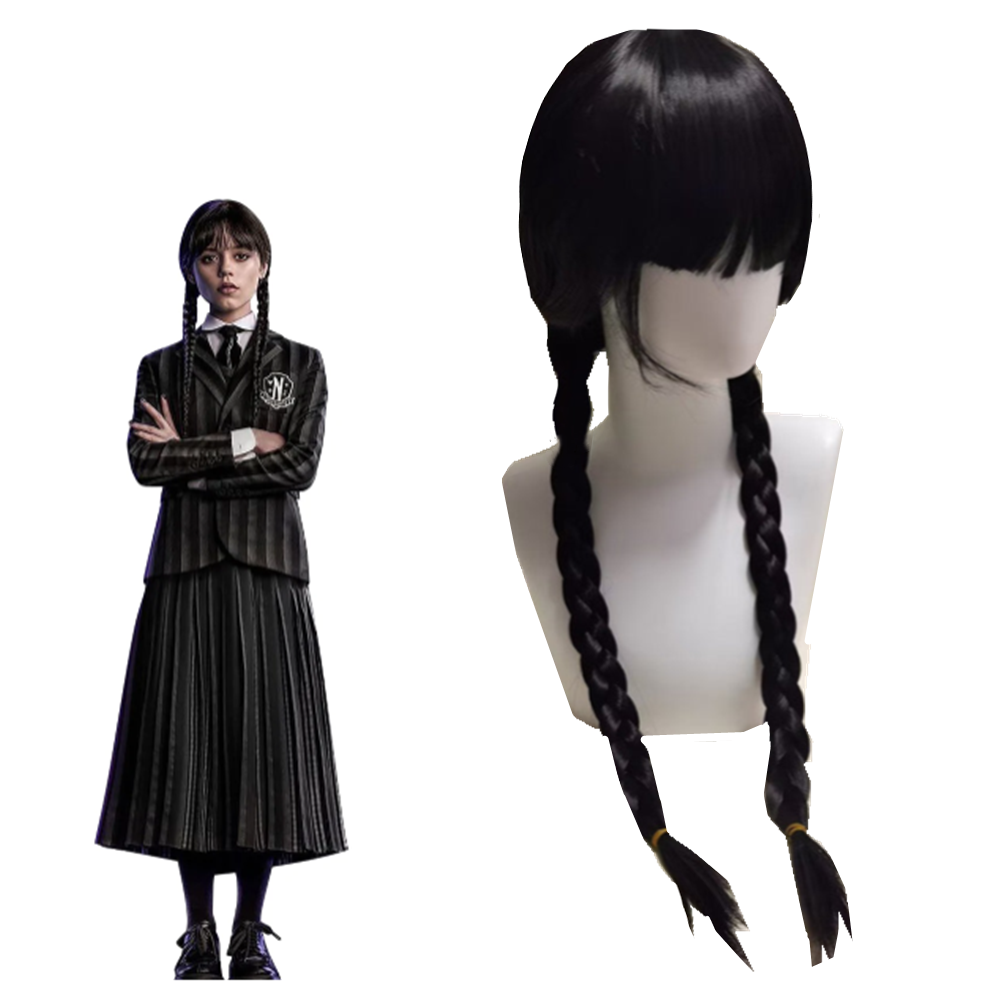 TV Series Wednesday Addams Jenna Ortega Cosplay Wig