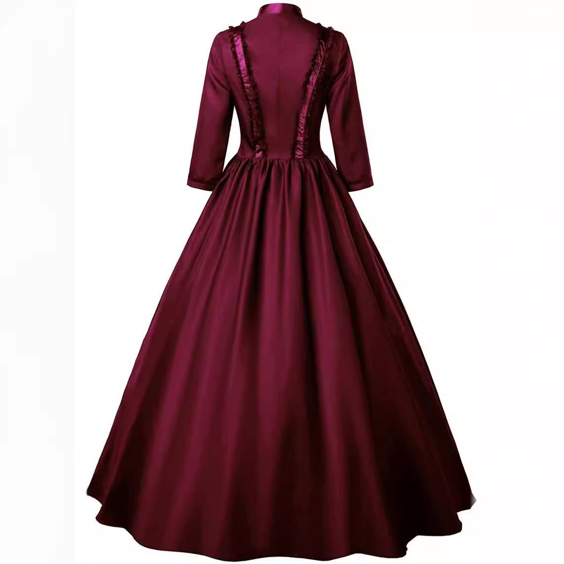 Medieval Gothic Victorian Era High-Waisted Large Flared Dress