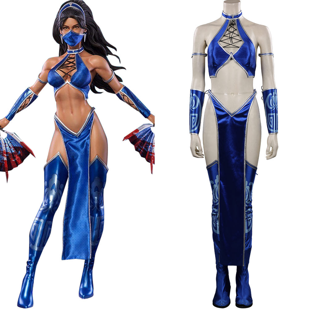 Game Mortal Kombat Kitana Cosplay Costume Outfits 2021 Halloween Carnival Suit