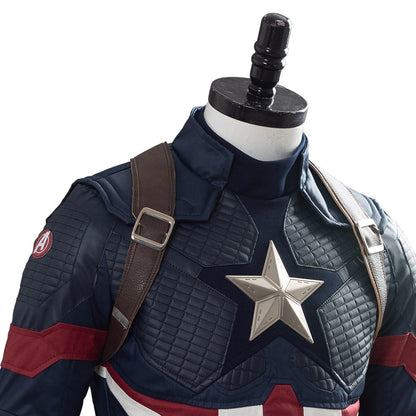 Movie Avengers 4: Endgame Steve Rogers Captain America Cosplay Costume Halloween Carnival Suit