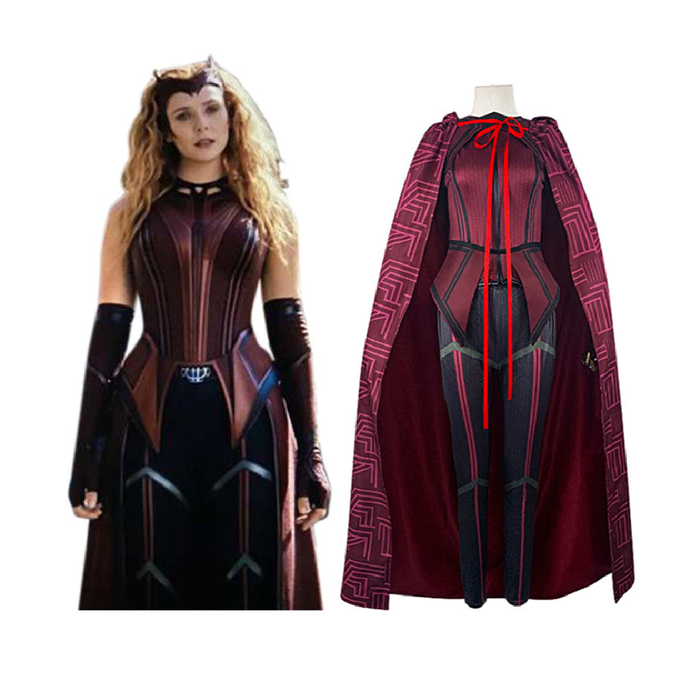 Movie Doctor Strange Wanda Vision Scarlet Witch Cosplay Costume Outfits Halloween Carnival Suit