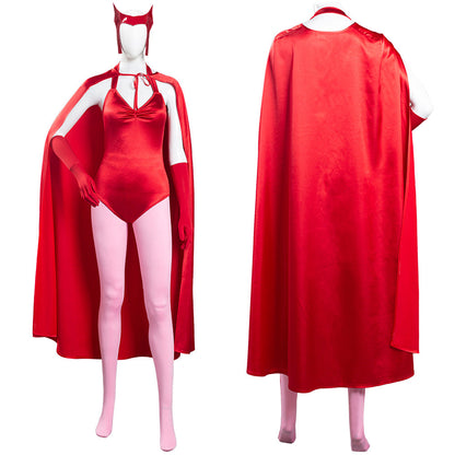 TV Wanda Vision Scarlet Witch Wanda Maximoff Women Jumpsuit Outfits Halloween Carnival Suit Cosplay Costume