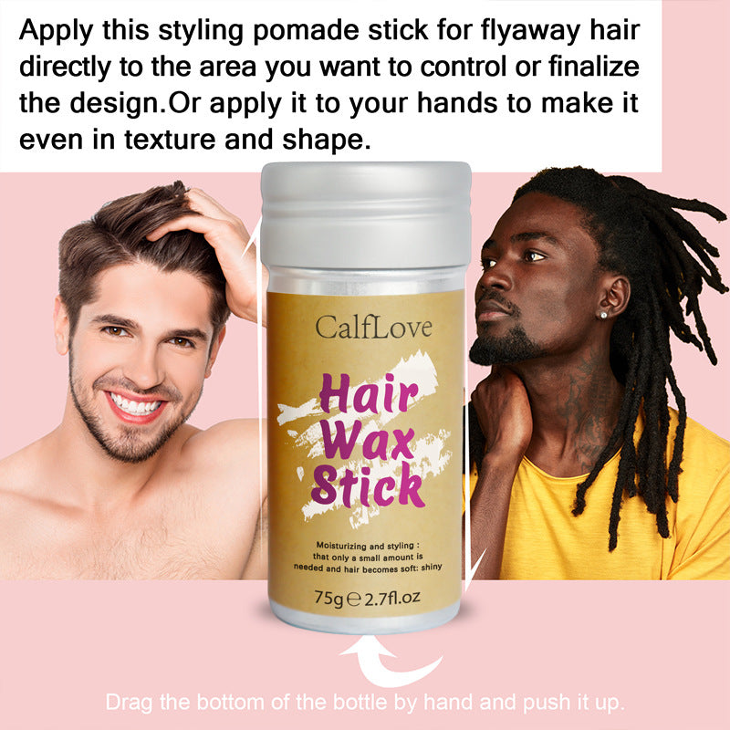 Haarwachs-Stick, Styling-Wachs für glatte Perücken, Slick-Stick für Haare, nicht fettender Styling-Haarpomade-Stick für abstehendes, krauses Haar, 2,7 oz