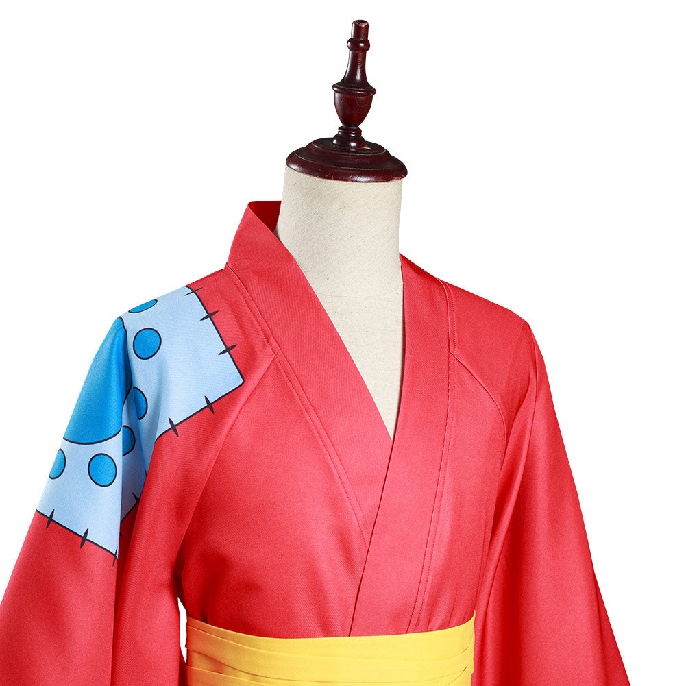 Anime One Piece Kimono Outfit Wano Country Monkey D. Luffy Halloween Carnival Suit Cosplay Costume